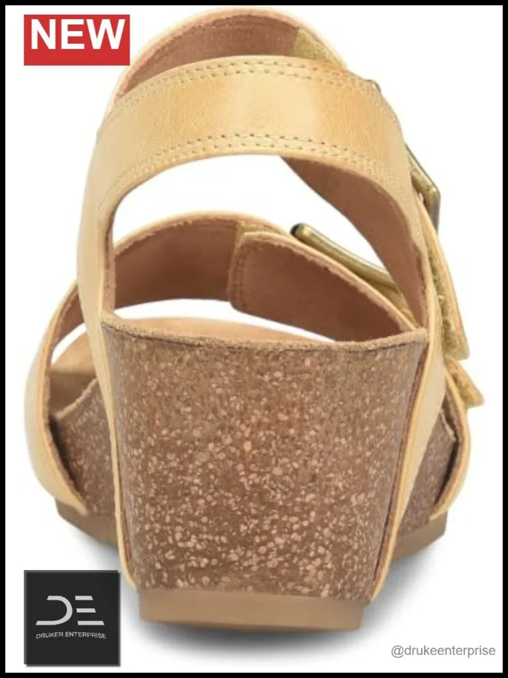 Comfortiva Women's Erlina Wedge Sandals - Leather Adjustable Hook & Loop